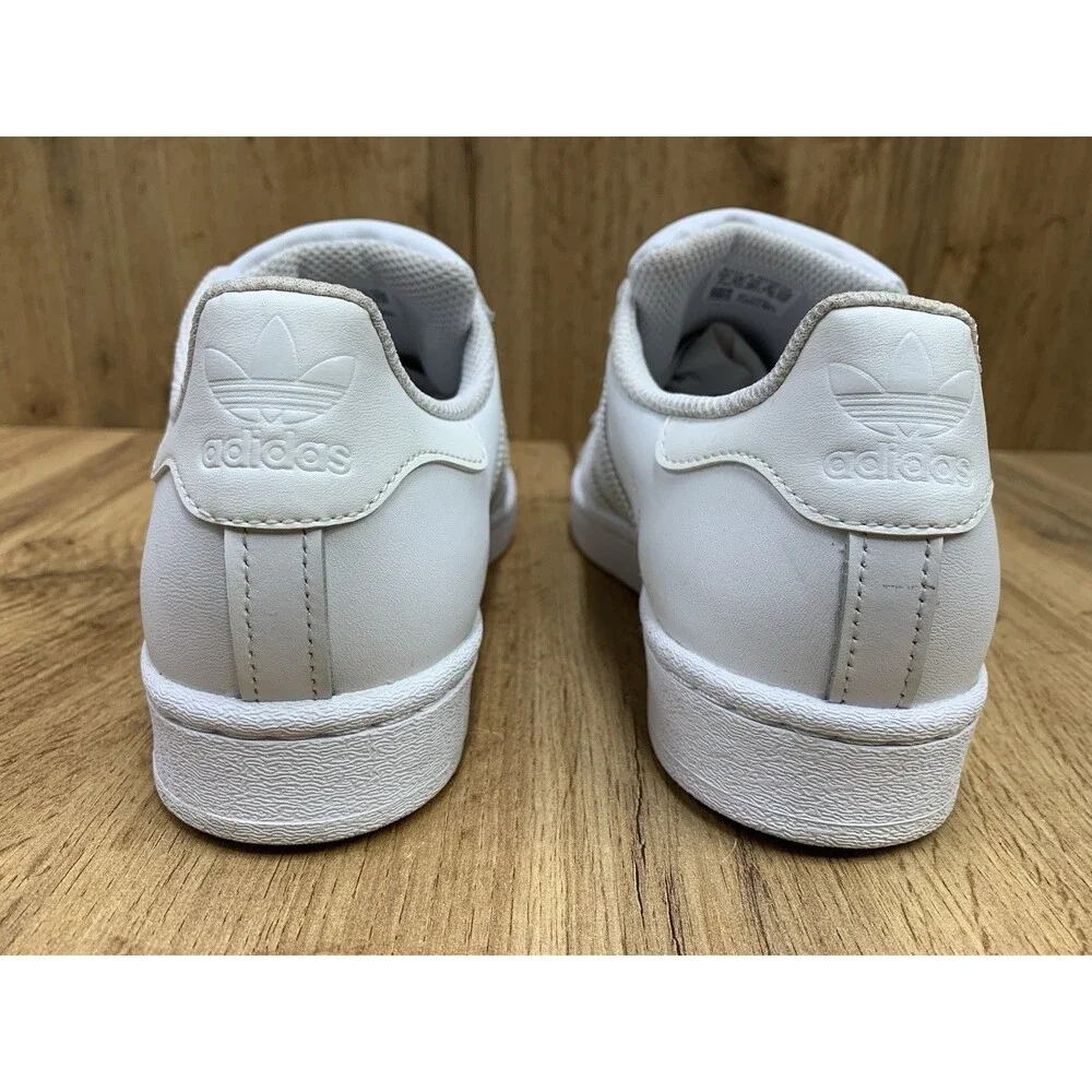 Adidas Superstar Women’s 7 Triple White Leather Shell Toe Sneakers FV3285